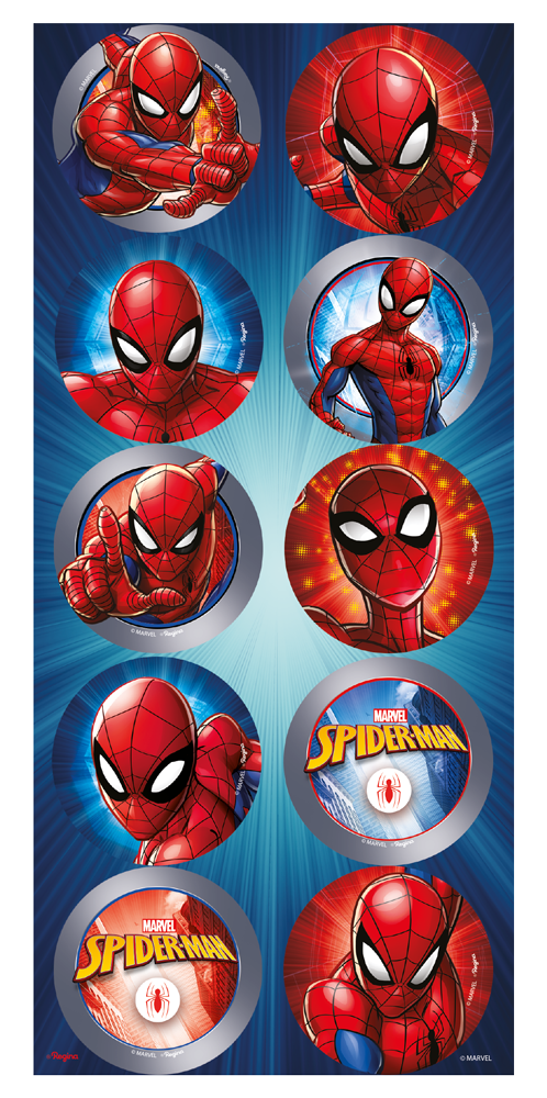 Adesivo Redondo Festa Homem Aranha - 30 unidades - Disney Original - Rizzo