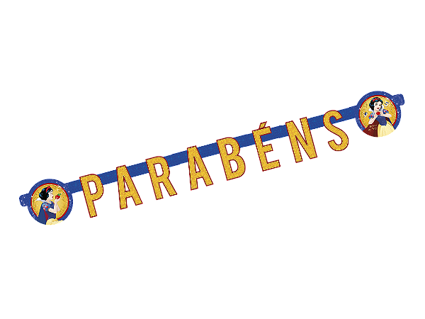 Faixa Parabéns Festa Branca de Neve - Disney Original - Rizzo Festas