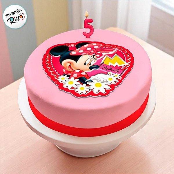 Decoração de Bolo Pequeno Festa Minnie - Disney Original - Rizzo