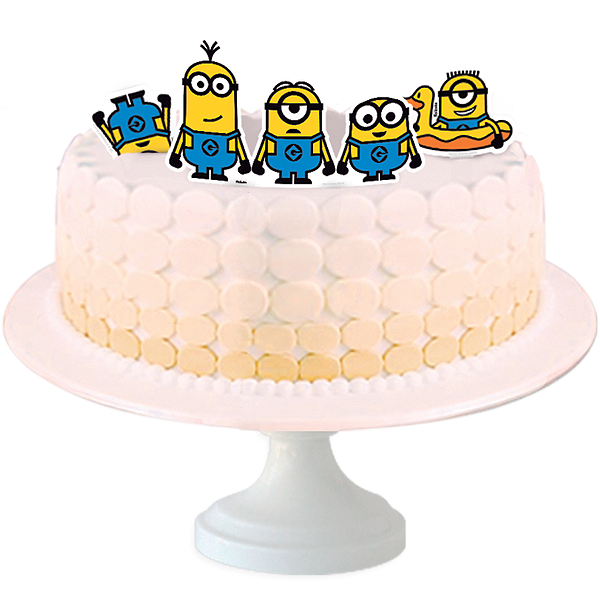 Topo de bolo Festa Minions - 04 unidades - Festcolor - Rizzo Festas
