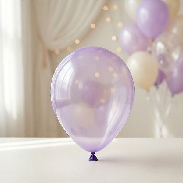 Balão de Festa Latéx Cristal Pastel - Lilas (350)  - 50 unidades - Sempertex - Rizzo