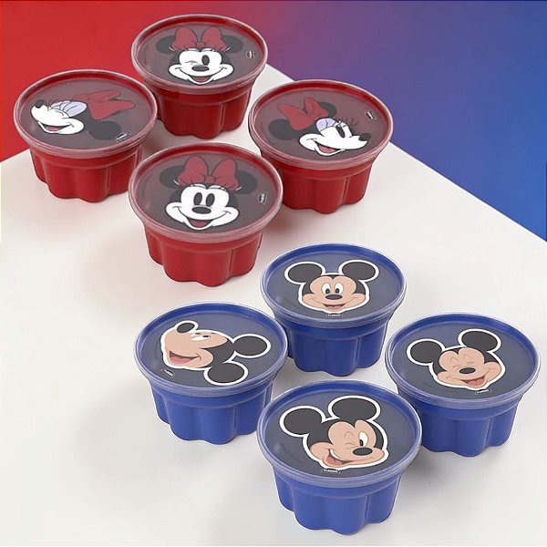 Conjunto Formas para Gelatina - Mickey e Minnie - 8 Itens - 1 unidade - Disney Original - Rizzo