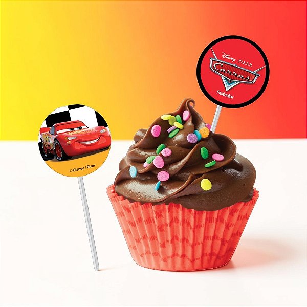 Pick Decorativo para Doces - Carros - Disney Original - 8 unidades - FestColor - Rizzo