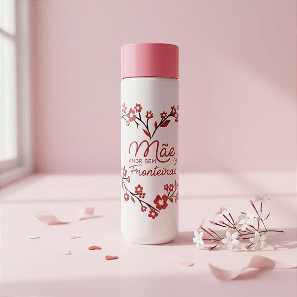 Garrafa Squeeze Pet Italiana - Amor sem Fronteiras - Branco - 700mL - 1 unidade - Rizzo