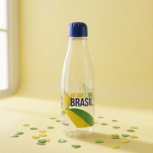 Garrafa Squeeze Pet Paris - Vai Brasil - Transparente - 600mL  - 1 unidade - Rizzo