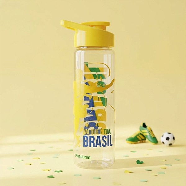 Garrafa Squeeze Body - Vai Brasil - Transparente - 700mL  - 1 unidade - Rizzo