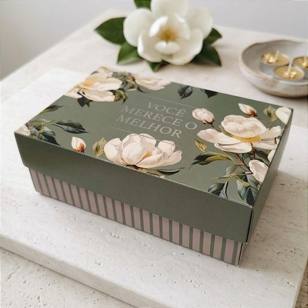 Caixa Retangular com Tampa Petit - Valentina - P 16x10x5,5cm - 1 unidade - Cromus - Rizzo