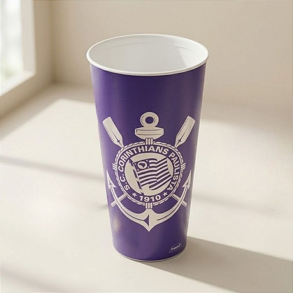 Copo de Plástico - Corinthians - Roxo - 700mL
 - 1 unidade - Plasútil - Rizzo