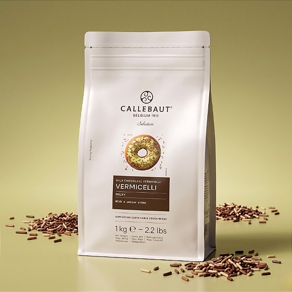 Chocolate Belga Callebaut - Granulado Ao Leite - Vermicelli - 1kg - 1 unidade - Callebaut - Rizzo