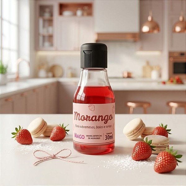 Aroma Artificial Alimentício Morango - 30mL - 1 unidade - Mago - Rizzo