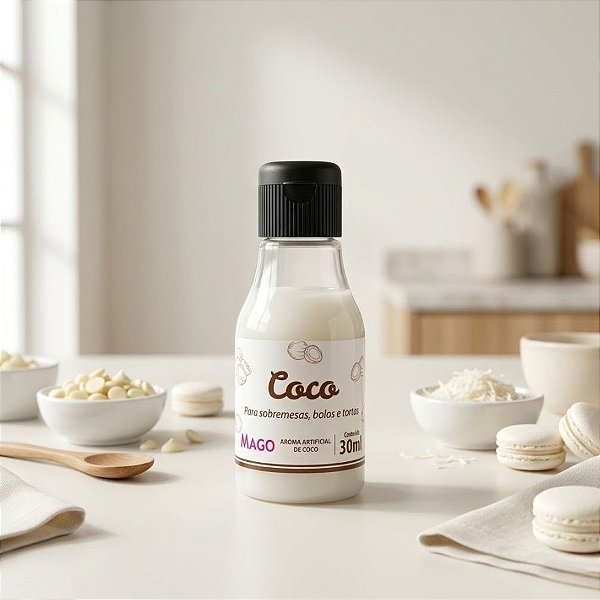 Aroma Artificial Alimentício Coco - 30mL - 1 unidade - Mago - Rizzo