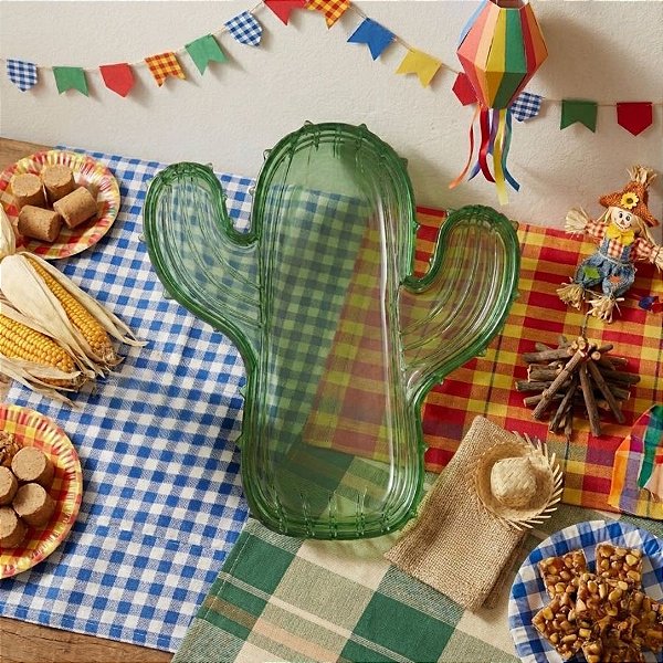 Bandeja Decorativa - Cacto Verde Translucido - 24x21cm - 1 unidade - Rizzo