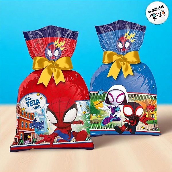 Sacola Plástica - Spidey - 14x27cm - Disney Original - 8 unidades - Regina - Rizzo