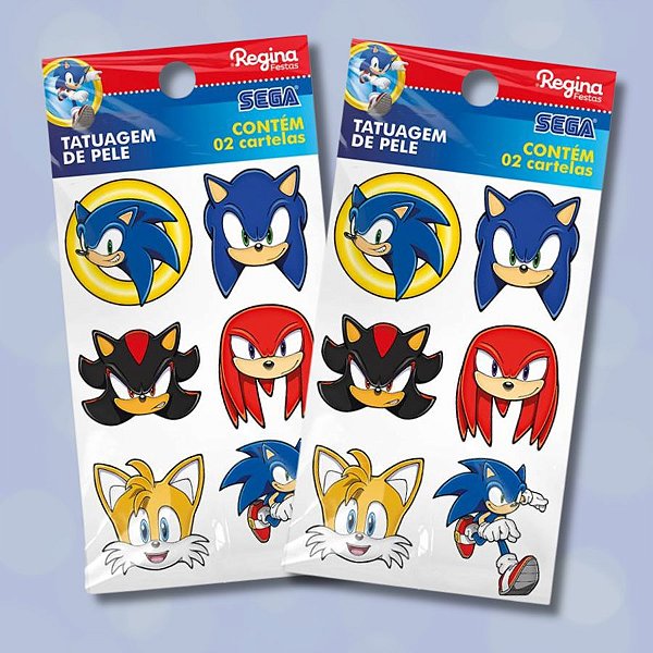 Tatuagem Temporária para Pele - Sonic - 12 unidades - Regina - Rizzo
