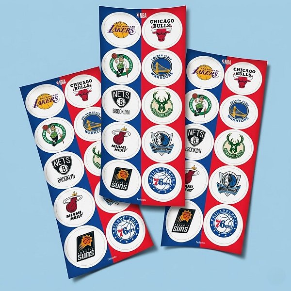 Adesivo Redondo - NBA - 30 unidades - FestColor - Rizzo