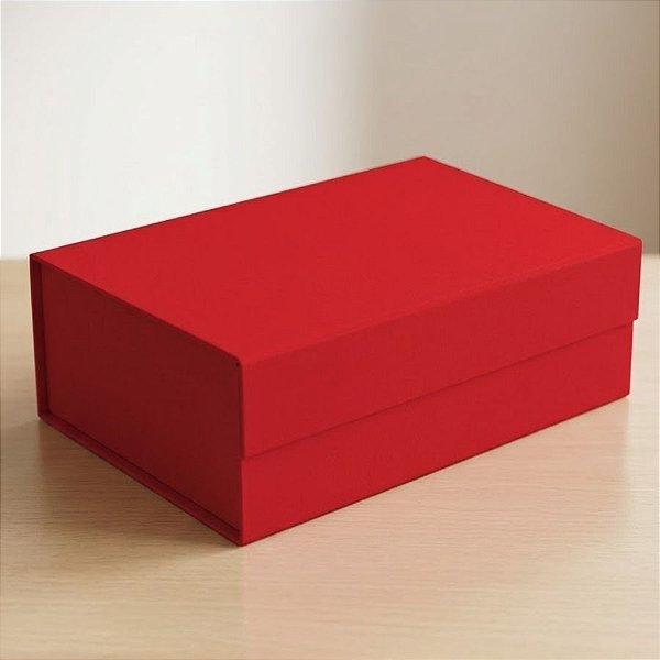 Caixa de Papel Rígido Retangular com Imã - Vermelho - GG 38x28x11cm - 1 unidade - Cromus - Rizzo