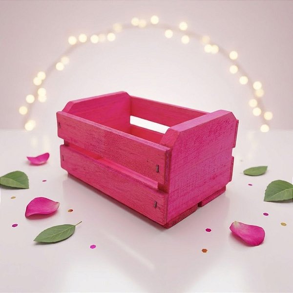 Caixote de Madeira Pink 11,5x8x6,5cm - 1 unidade - Rizzo
