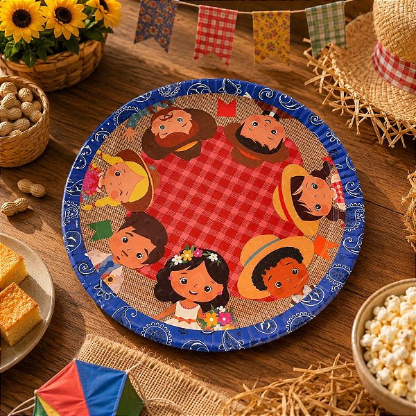 Bandeja Laminada de Festa Junina - Passeio na Roça - 32,5cm - 1 unidade - Cromus - Rizzo