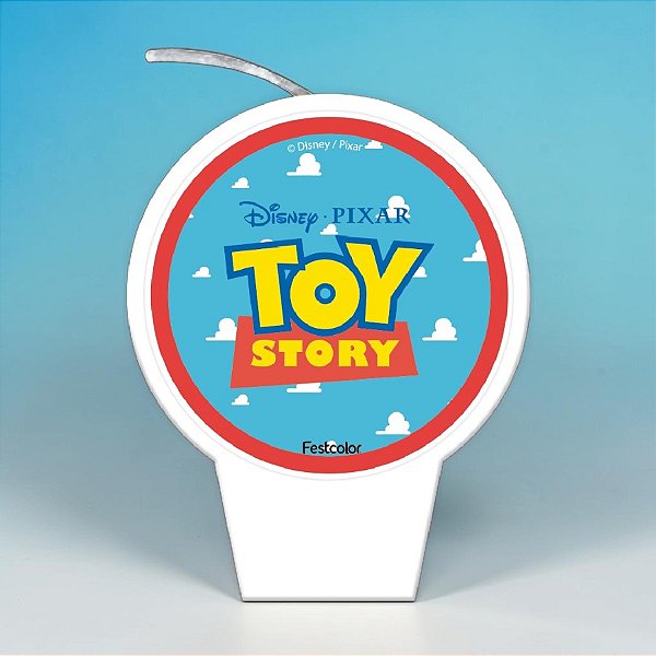 Vela Plana Adesivada - Toy Story 5 - 8x9cm - Disney Original - 1 unidade - FestColor - Rizzo