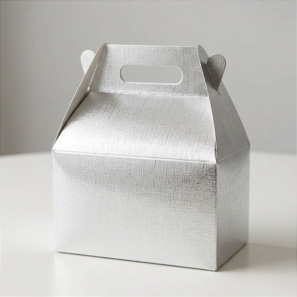 Caixa Sacolinha S11 (16x10,2x9,5cm) Prata Texturizada 10 unidades Assk Rizzo Embalagens