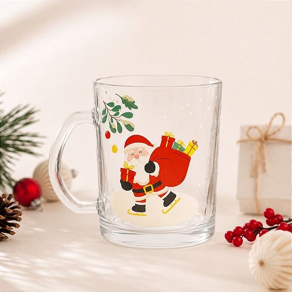 Caneca de Vidro de Natal - O Melhor Presente - 330mL - 1 unidade - Rizzo