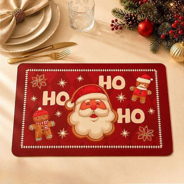 Jogo Americano de Natal - Vermelho - 43x28cm - 1 unidade - Rizzo