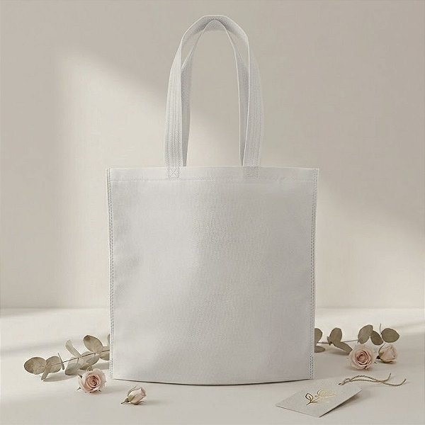 Sacola de TNT Reutilizável - Branco - 29cm - 5 unidades - Rizzo