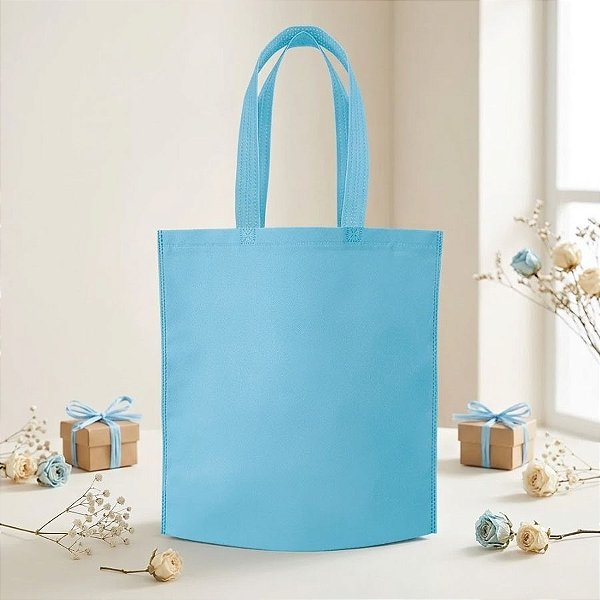 Sacola de TNT Reutilizável - Azul Claro - 29cm - 5 unidades - Rizzo