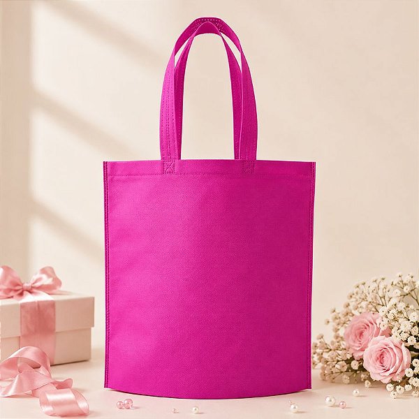 Sacola de TNT Reutilizável - Rosa Pink - 29cm - 5 unidades - Rizzo