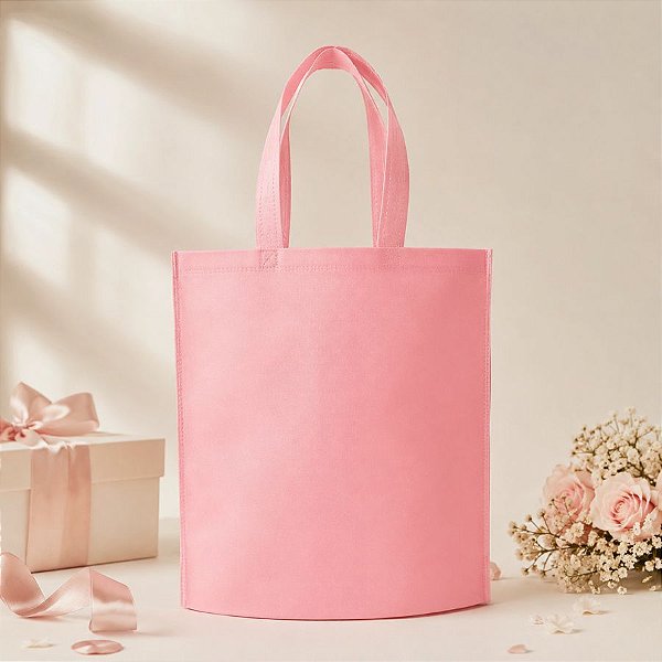 Sacola de TNT Reutilizável - Rosa Claro - 29cm - 5 unidades - Rizzo