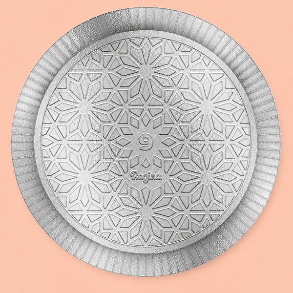 Prato Laminado Número 9 Prata - 43cm  - 1 unidade - Regina - Rizzo