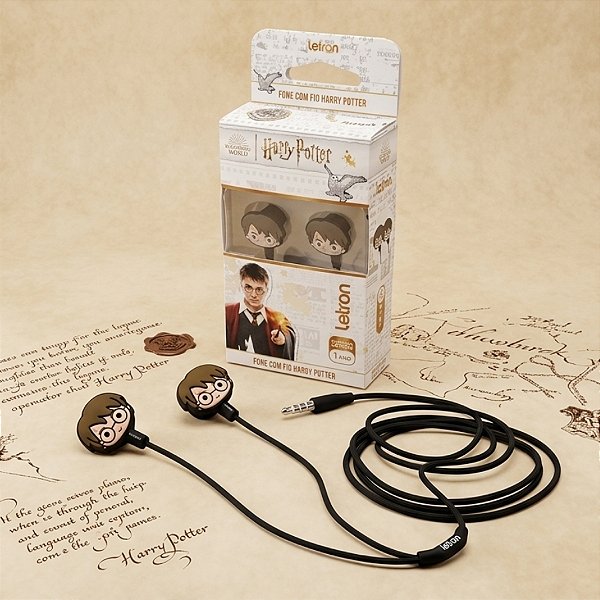 Fone de Ouvido com Fio e Microfone - Harry Potter - 1 unidade - Rizzo