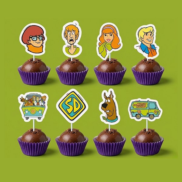 Pick Decorativo Para Doces - Halloween - Scooby-Doo! - 4x10,5cm  - 8 unidades - Regina - Rizzo