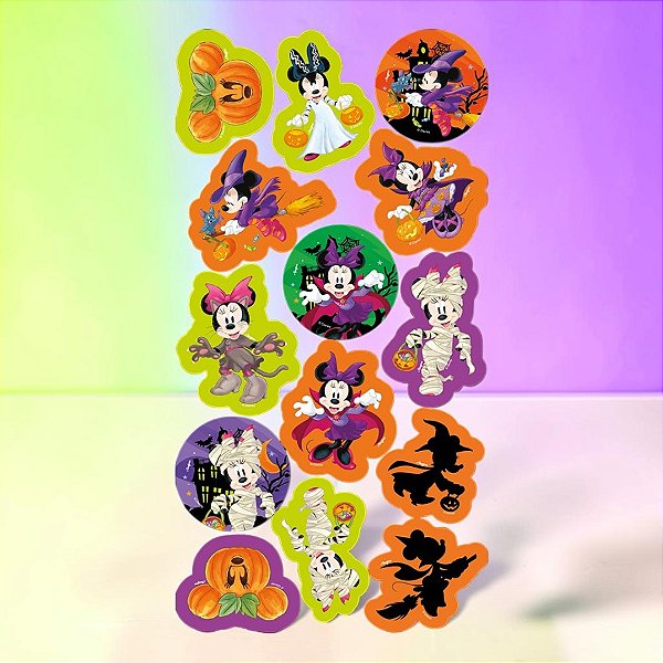 Adesivo Decorativo - Minnie Halloween - Disney Original - 14 unidades - Regina - Rizzo