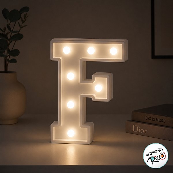 Luminoso - Letra F com Led Branco - 1 unidade - Cromus - Rizzo