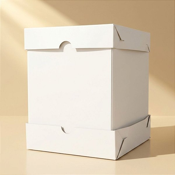 Caixa de Transporte para Bolo - Branca - 30x30x35cm  - 1 unidade - Rizzo