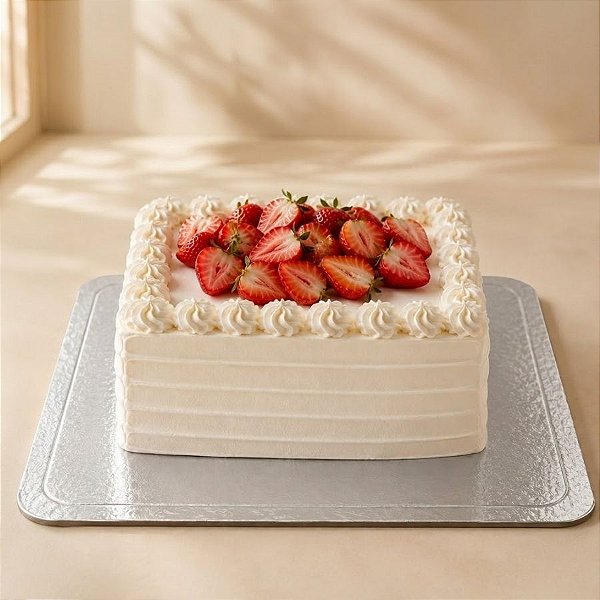 Base Para Bolo Cake Board Quadrada - Prata - 24cm - 1 unidade - Rizzo