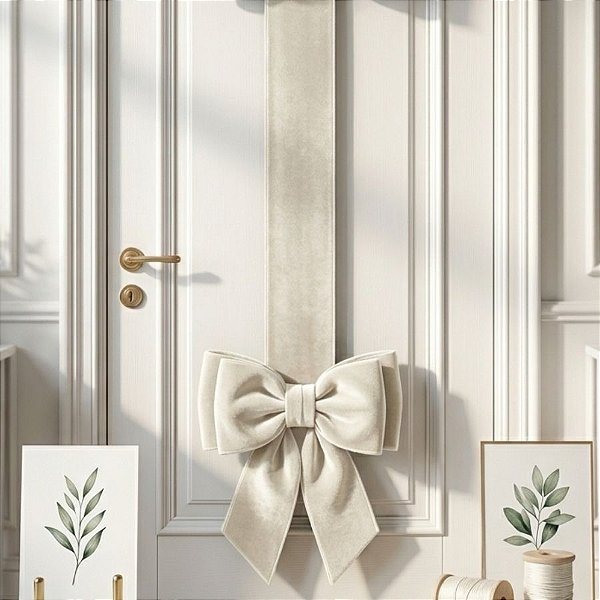 Escapulário de Porta Decorativo com Laço Dourado - 205cm - 1 unidade - Rizzo
