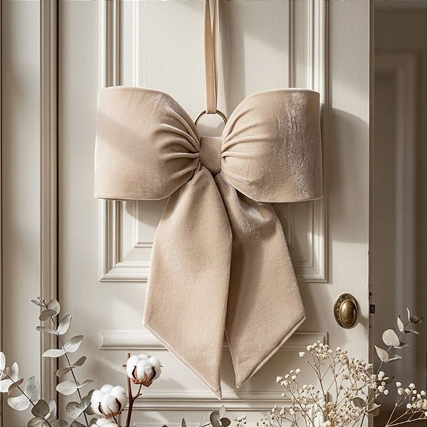 Laço de Veludo Branco - 30cm - 1 unidade - Rizzo