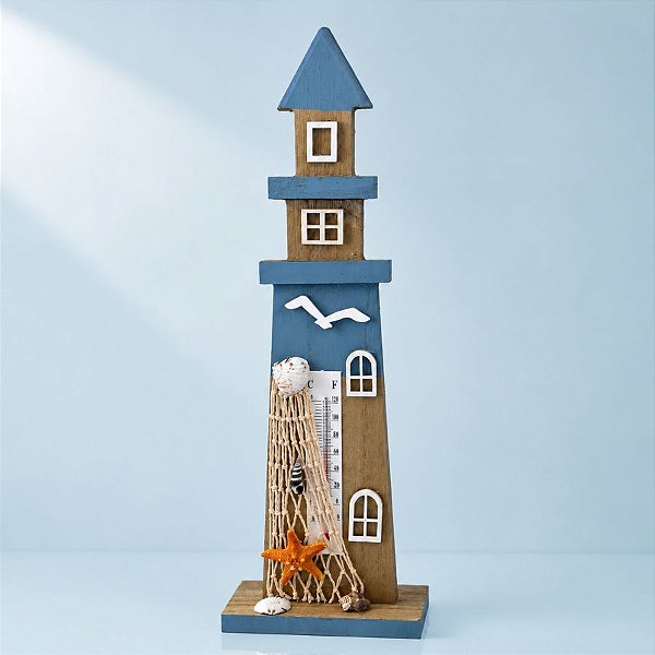 Enfeite Decorativo - Farol Com Termômetro de Ambiente - 37cm - 1 unidade - Rizzo