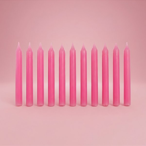 Vela Palito Rosa - 6cm - 10 unidades - Regina - Rizzo