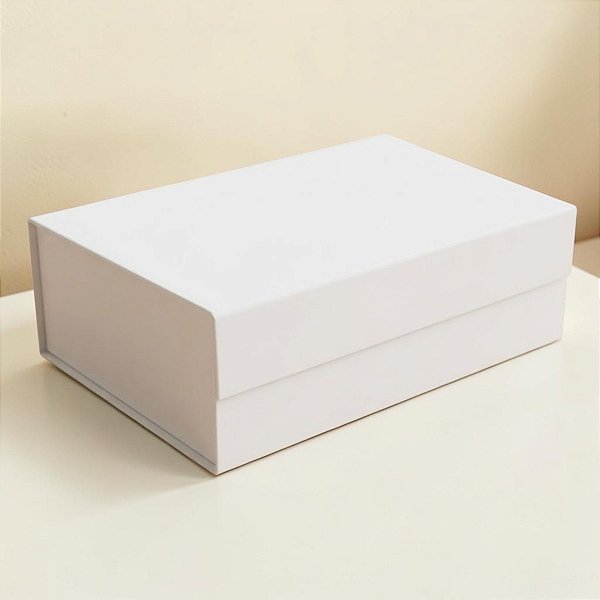 Caixa de Papel Rígido Retangular com Imã - Cinza Mescla - P 24,5x17,5x8cm - 10 unidades - Cromus - Rizzo