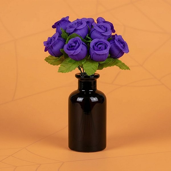 Mini Buque de Flores Artificiais - Roxo - 8cm - 12 unidades - Rizzo