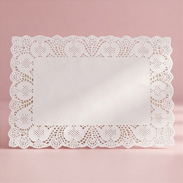 Toalha Rendada De Papel Retângular - Branco - 30x40cm - 50 unidades - Rizzo
