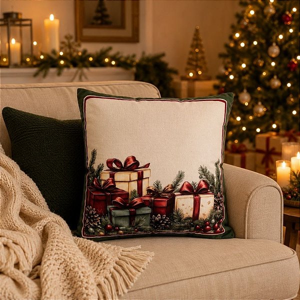 Almofada de Natal - Presentes Natalinos - 43x43cm - 1 unidade - Rizzo
