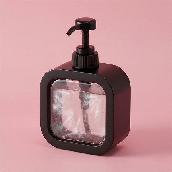 Porta Sabonete Líquido - Preto - 500ml  - 1 unidade - Rizzo