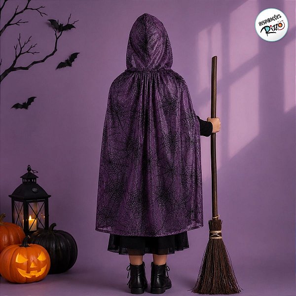 Capa com Capuz - Halloween - Noite Sombria - Infantil - 80cm - 1 unidade - Cromus - Rizzo