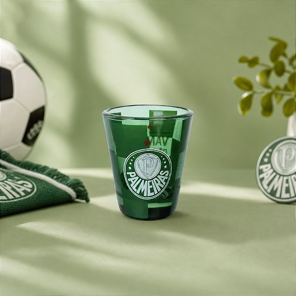 Copo de Shot de Vidro - Palmeiras Oficial - "Vamos pra Cima Porco" - 55ml - 2 unidades - Allmix Presentes - Rizzo