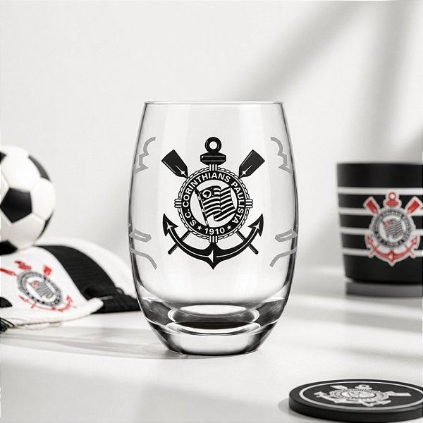Copo de Vidro Long Drink - Corinthians Original - 470ml - 2 unidades - Allmix Presentes - Rizzo