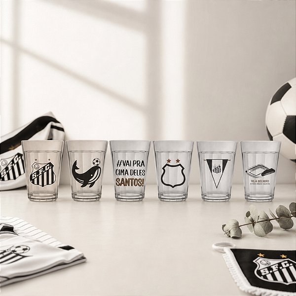 Copo Americano - 190ml - Santos  - 6 unidades - Allmix Presentes - Rizzo
